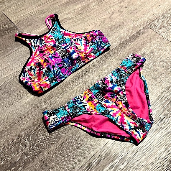 JESSICA SIMPSON โข Graffiti Bikini - Racerback Top + Full Bottom โข Size Small - Picture 16 of 16